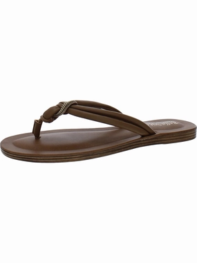 Zev-Italy Womens Faux Leather Flip-Flops